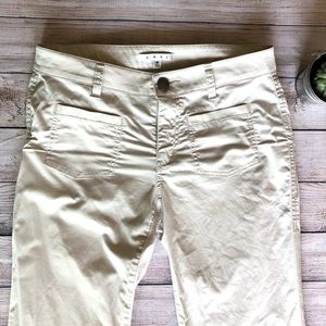 EUC Cabi twill beige/khaki flare pants sz  6